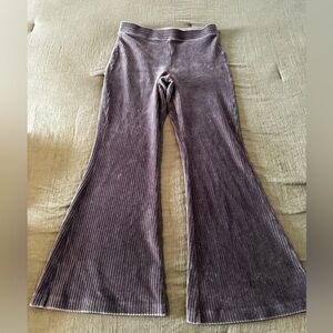 Aerie Grey Velvet Feel Corduroy Flare Pants